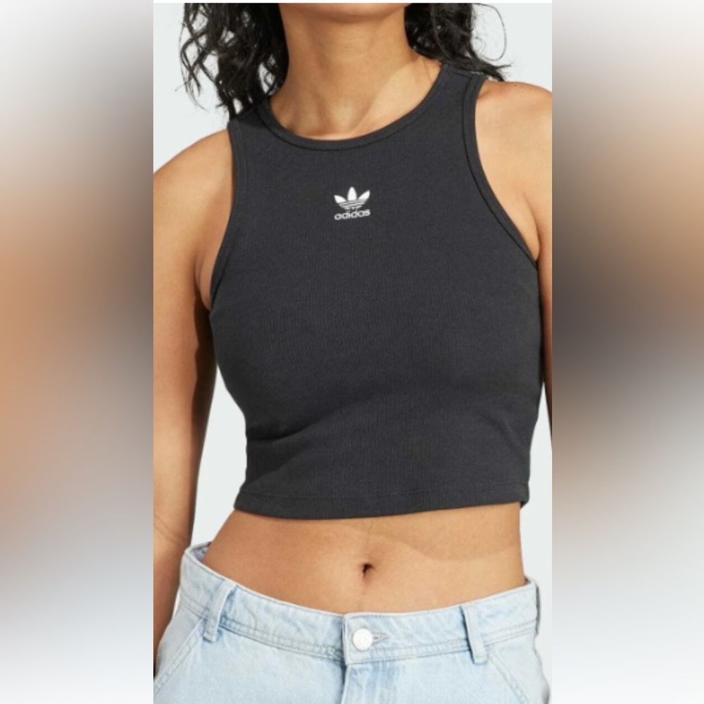 Adidas Black Sleeveless Top with White Logo‎